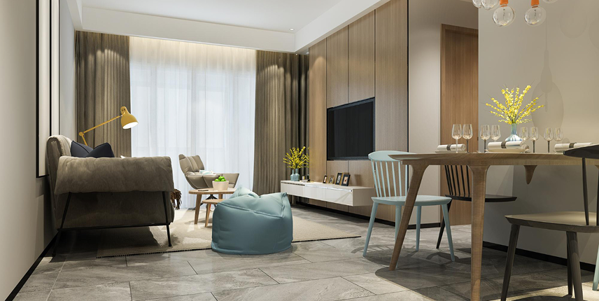 modern living room with custom residential aluminum windows