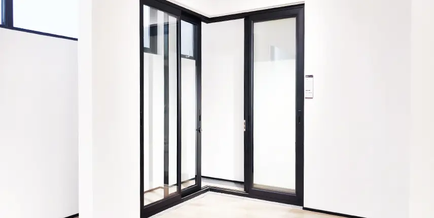 90 degree corner glass sliding door without post