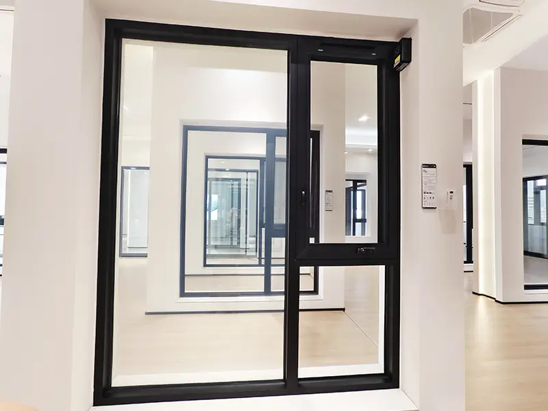 Handkurbel-Aluminium-Dreh-Kipp-Fenster mit Smart-Mattglas